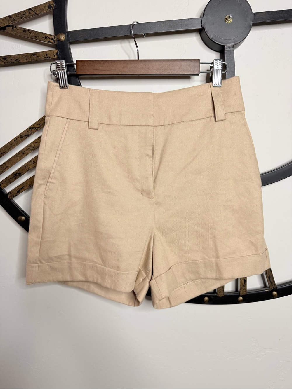 Express Linen-Blend Tan Shorts